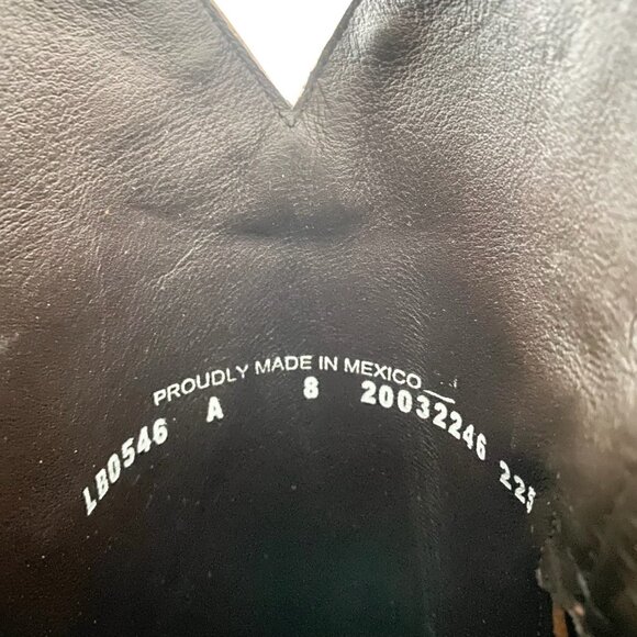 Lane PLAIN JANE  Womens Cowboy Boots 8 Brown Cowgirl Western Mid Calf Tall Zip - Picture 9 of 11